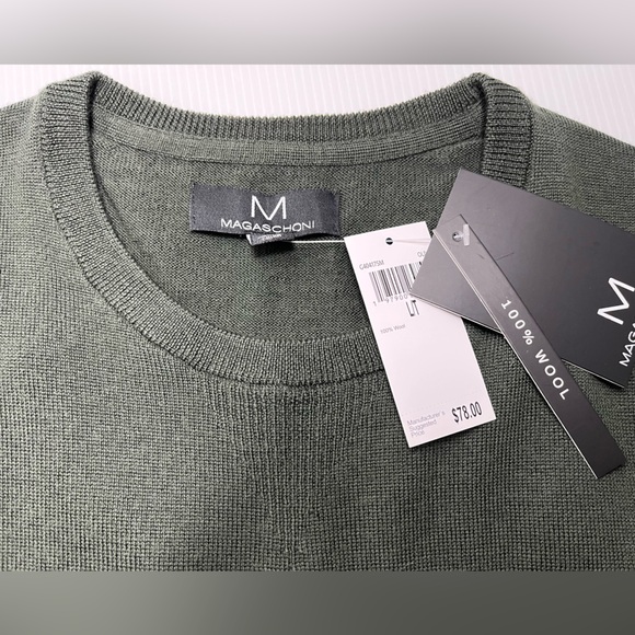 Magaschoni 100%Wool Long Sleeve Crewneck Full Fashion Knit Light Weight Sweater - Picture 13 of 13